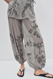 Pantalon bouffant brodé