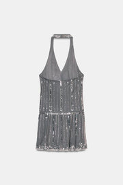 Robe mini dos-nu brillante