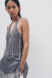 Robe mini dos-nu brillante