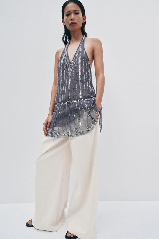Robe mini dos-nu brillante