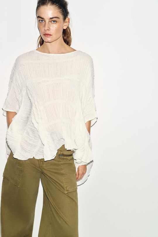 Top effet cape texturé