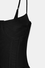 Corset en tulle à volants