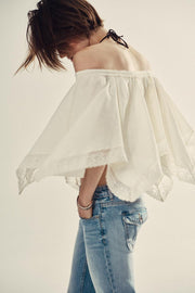 Top effet cape en dentelle