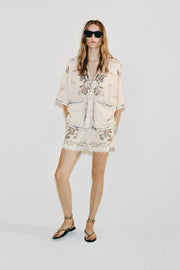 Short brodé en lin ZW Collection