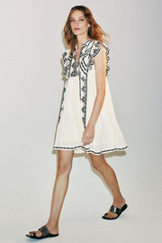 Robe brodée contrastée ZW Collection