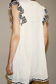 Robe brodée contrastée ZW Collection