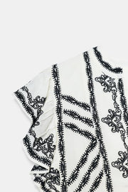 Robe brodée contrastée ZW Collection