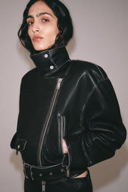 Veste biker en cuir ZW Collection Édition limitée
