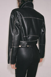 Veste biker en cuir ZW Collection Édition limitée