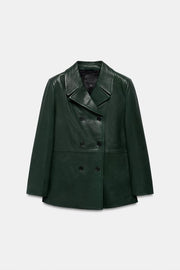 Blazer croisé en cuir ZW Collection Édition limitée