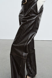 Pantalon en cuir à rayures ZW Collection Édition limitée