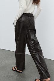 Pantalon en cuir à rayures ZW Collection Édition limitée