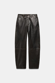 Pantalon en cuir à rayures ZW Collection Édition limitée