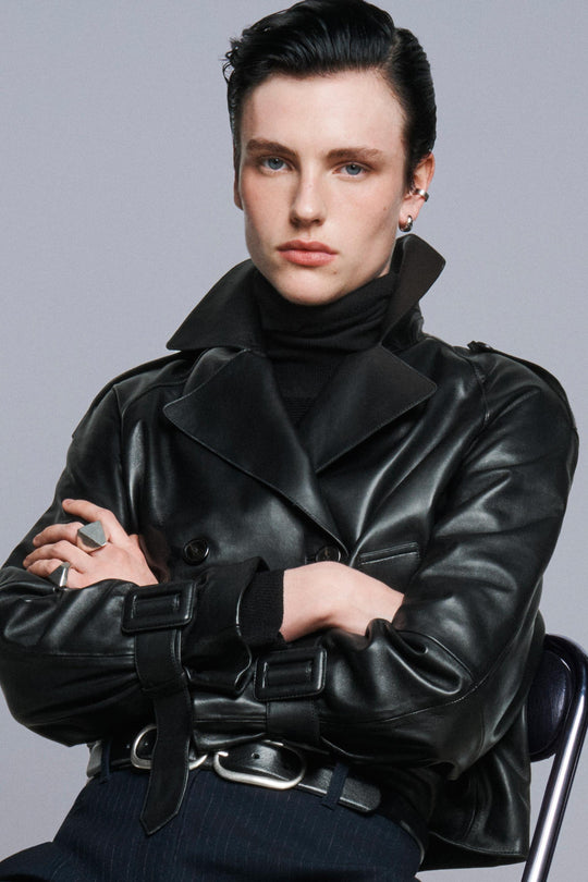 Blouson 100 % cuir ZW Collection Édition limitée