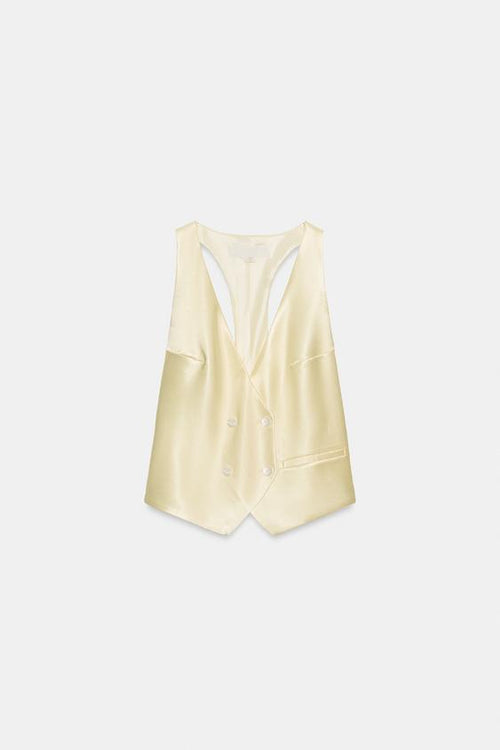 Gilet satiné à double boutonnage