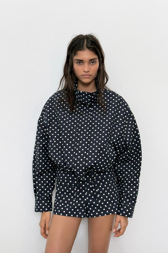 Veste bouffante à pois