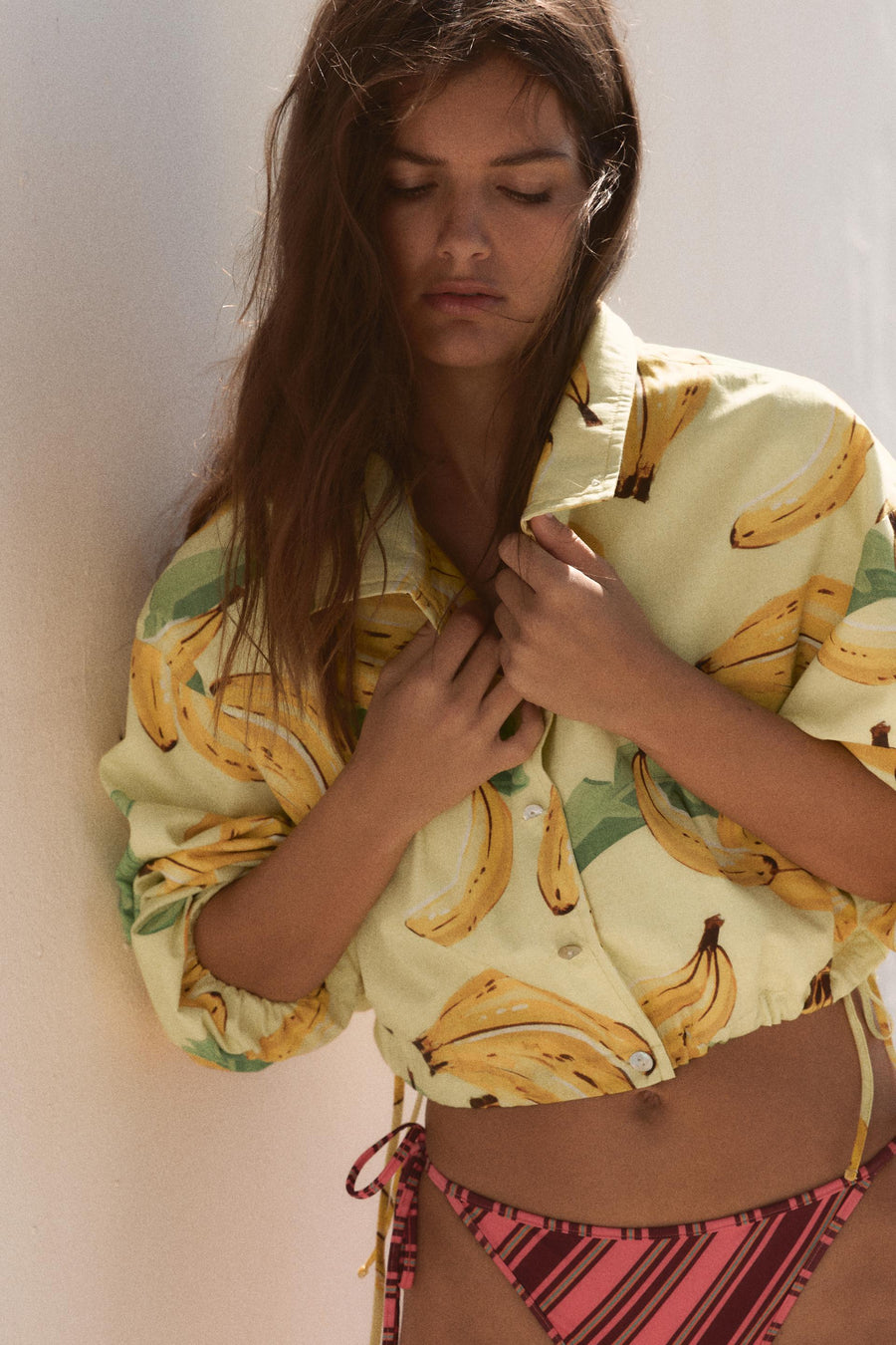 Veste courte à imprimé fruits