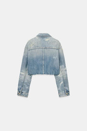 Blouson en denim TRF déchiré