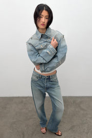 Blouson en denim TRF déchiré