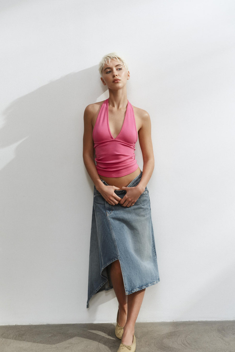 Jupe en denim TRF asymétrique