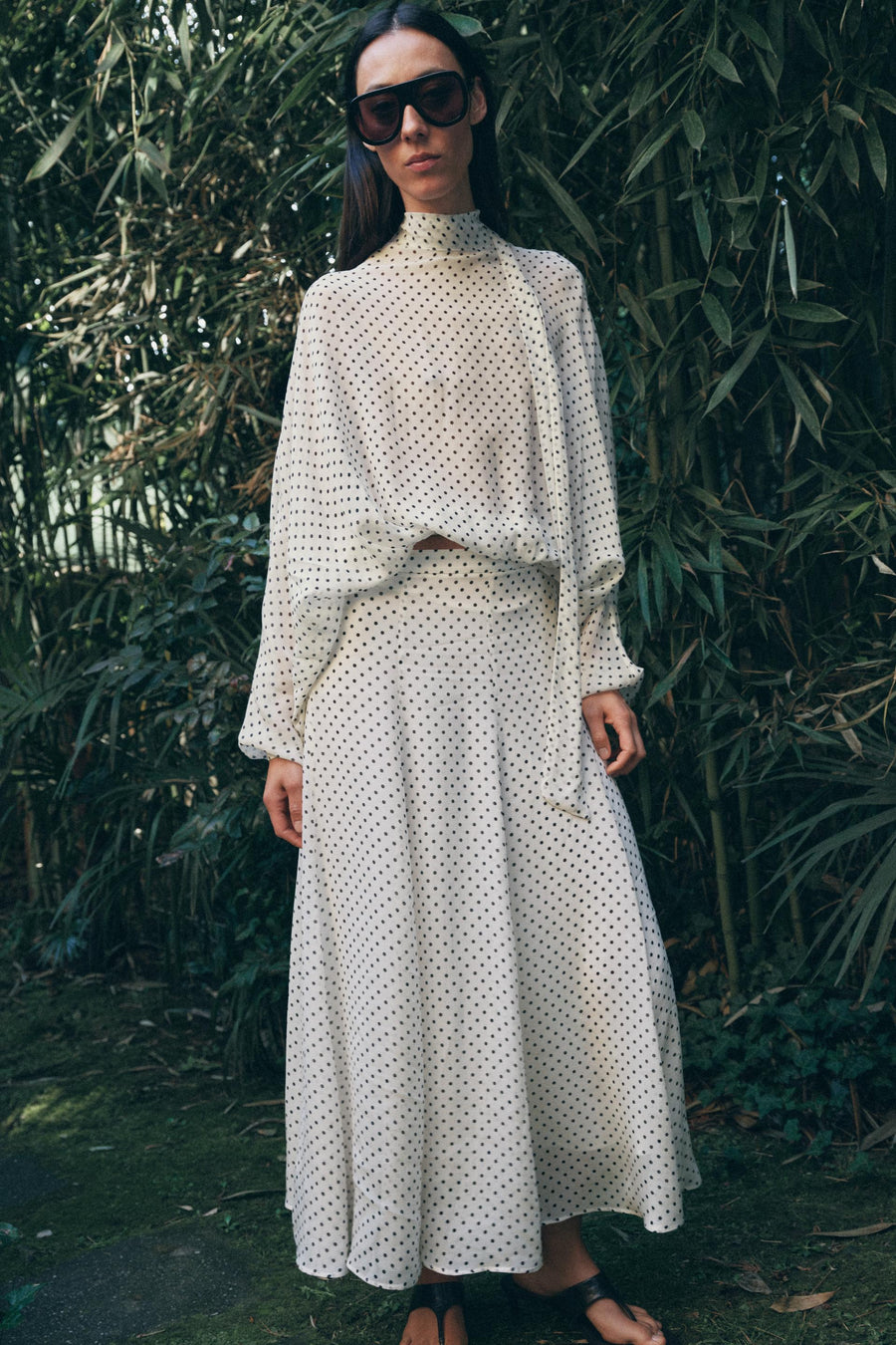 Jupe midi à pois ZW Collection