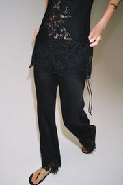 Pantalon satiné brodé ZW Collection