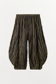 Pantalon large contrasté