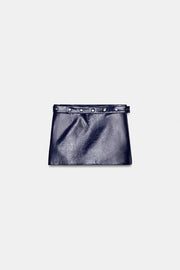 Jupe mini effet cuir à clous