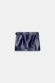 Jupe mini effet cuir à clous