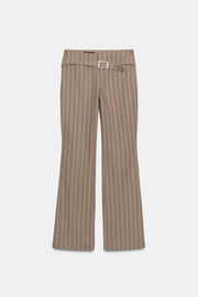 Pantalon évasé à rayures et boucle