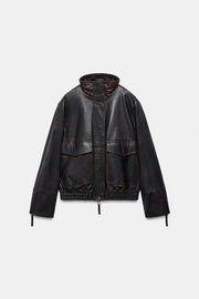 Veste bomber 100 % cuir ZW Collection Édition limitée
