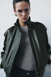 Veste bomber en cuir ZW Collection Édition limitée