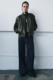 Veste bomber en cuir ZW Collection Édition limitée