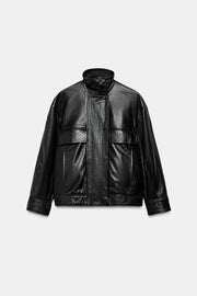 Veste en cuir à poches ZW Collection Édition limitée