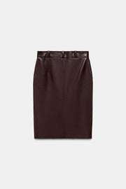 Jupe midi en cuir ZW Collection Édition limitée