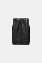 Jupe crocodile cuir ZW Collection Édition limitée