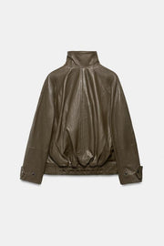 Veste oversize en cuir ZW Collection Édition limitée