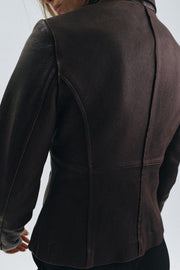 Blazer cintré en cuir ZW Collection Édition limitée