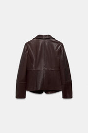 Blazer cintré en cuir ZW Collection Édition limitée