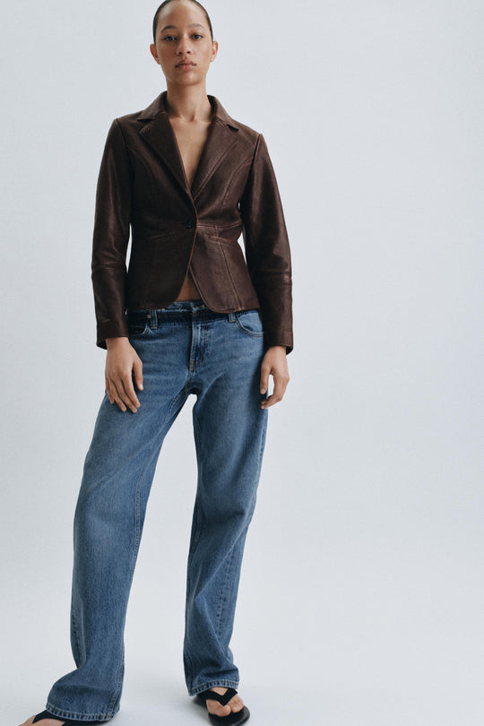 Blazer cintré en cuir ZW Collection Édition limitée