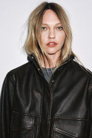 Veste bomber 100 % cuir ZW Collection Édition limitée