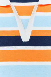 Robe polo en maille rayée