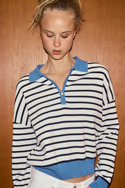 Polo en maille rayée