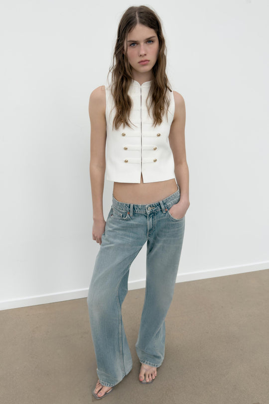 Top façon gilet à boutons