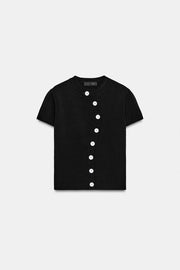 Top en maille à fermeture asymétrique