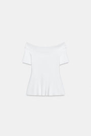 Top en maille à encolure bateau