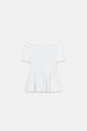 Top en maille à encolure bateau