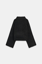 Veste bomber croisée en maille