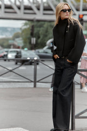 Veste bomber croisée en maille
