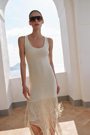Robe à franges texturée